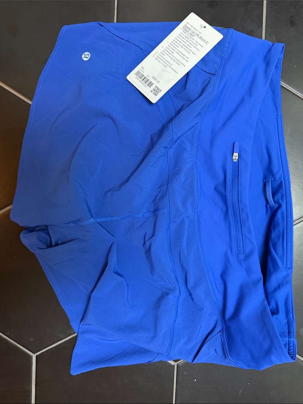 lululemon athletica Bright Blue Athletic Shorts with Zip Pocket